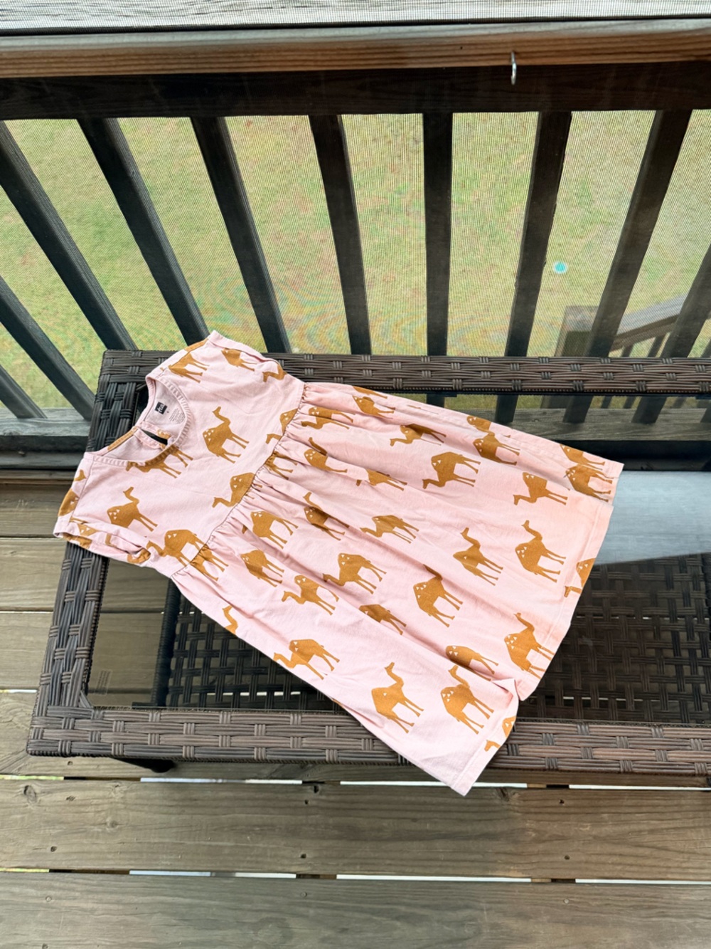 Tea Collection Pink Camel Print Girls' Dress Size 6